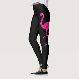 Funkelnd Flamingo-Nebel Rosa Schwarz Leggings