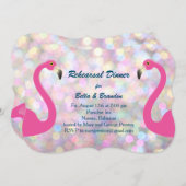 Funkelnd Flamingo Probe Abendessen Einladung (Vorne/Hinten)