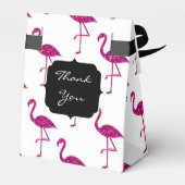 Funkelnd Flamingo Rosa Glitzer Glitzern Monogramm Geschenkschachtel (Rückseite)