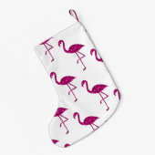Funkelnd Flamingo Rosa Glitzer Glitzern Monogramm Kleiner Weihnachtsstrumpf (Rückseite (Hängend))