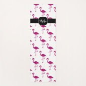Funkelnd Flamingo Rosa Glitzer Glitzern Monogramm Yogamatte (Vorderseite)
