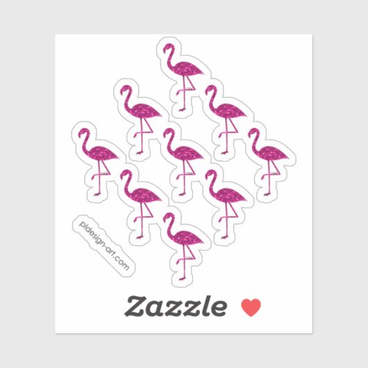 Funkelnd Flamingo Rosa Glitzer Glitzern Muster Aufkleber (Blatt)