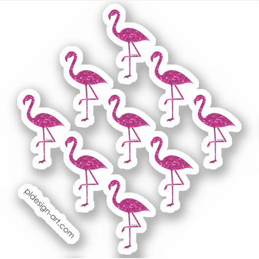 Funkelnd Flamingo Rosa Glitzer Glitzern Muster Aufkleber (Vorderseite)