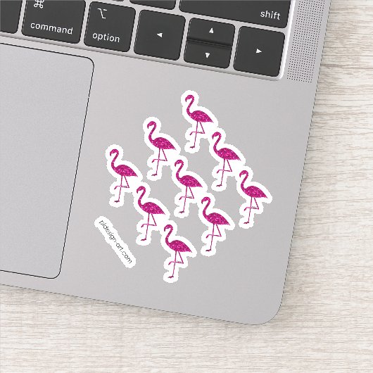Funkelnd Flamingo Rosa Glitzer Glitzern Muster Aufkleber (Detail)