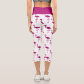 Funkelnd Flamingo Rosa Glitzer Glitzern Muster Capri Leggings (Rückseite)