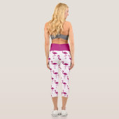 Funkelnd Flamingo Rosa Glitzer Glitzern Muster Capri Leggings (Rückseite)
