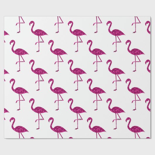 Funkelnd Flamingo Rosa Glitzer Glitzern Muster Geschenkpapier (Flach)