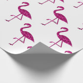 Funkelnd Flamingo Rosa Glitzer Glitzern Muster Geschenkpapier (Ecke)