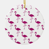 Funkelnd Flamingo Rosa Glitzer Glitzern Muster Keramik Ornament (Vorne)