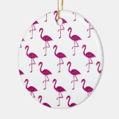 Funkelnd Flamingo Rosa Glitzer Glitzern Muster Keramik Ornament (Links)