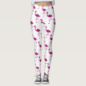 Funkelnd Flamingo Rosa Glitzer Glitzern Muster Leggings (Vorderseite)
