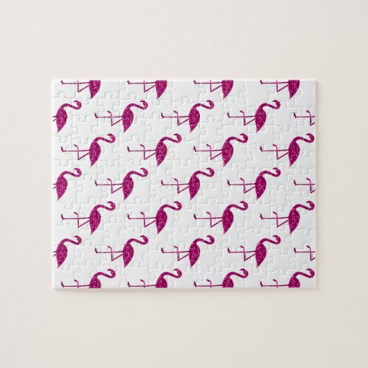 Funkelnd Flamingo Rosa Glitzer Glitzern Muster Puzzle (Horizontal)