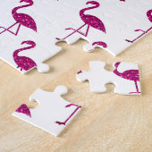 Funkelnd Flamingo Rosa Glitzer Glitzern Muster Puzzle (Seite)