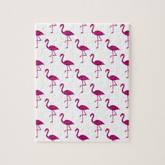 Funkelnd Flamingo Rosa Glitzer Glitzern Muster Puzzle (Vertikal)
