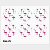 Funkelnd Flamingo Rosa Glitzer Glitzern Muster Runder Aufkleber (Blatt)