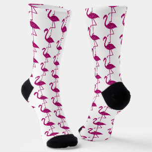 Funkelnd Flamingo Rosa Glitzer Glitzern Muster Socken