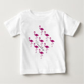 Funkelnd Flamingo Rosa Glitzer Glitzern Persönlich Baby T-shirt (Vorderseite)