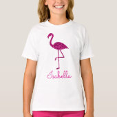 Funkelnd Flamingo Rosa Glitzer Glitzern Persönlich T-Shirt (Vorderseite)