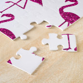 Funkelnd Flamingo Rosa Glitzer Imitate Glitzern we Puzzle (Seite)