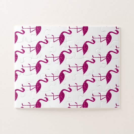 Funkelnd Flamingo Rosa Glitzer Imitate Glitzern we Puzzle (Horizontal)