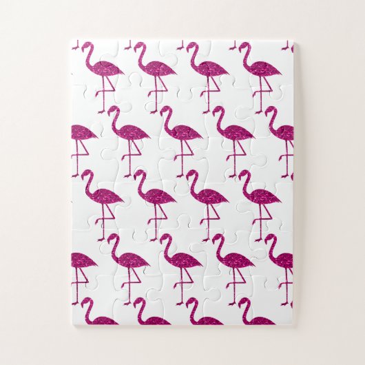 Funkelnd Flamingo Rosa Glitzer Imitate Glitzern we Puzzle (Vertikal)