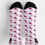 Funkelnd Flamingo Rosa Glitzer Muster Monogram Socken (Oben)