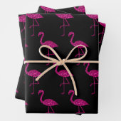 Funkelnd Flamingo Rosa Glitzer Muster Schwarz Geschenkpapier Set (Beispiel)