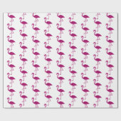 Funkelnd Flamingo Rosa Glitzer-Muster weiß Geschenkpapier (Flach)