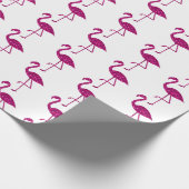 Funkelnd Flamingo Rosa Glitzer-Muster weiß Geschenkpapier (Ecke)