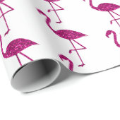 Funkelnd Flamingo Rosa Glitzer-Muster weiß Geschenkpapier (Rolleneckpunkt)