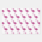 Funkelnd Flamingo Rosa Glitzer-Muster weiß Geschenkpapier Set (Vorderseite 2)