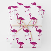 Funkelnd Flamingo Rosa Glitzer-Muster weiß Geschenkpapier Set (Beispiel)