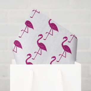 Funkelnd Flamingo Rosa Glitzer-Muster weiß Seidenpapier