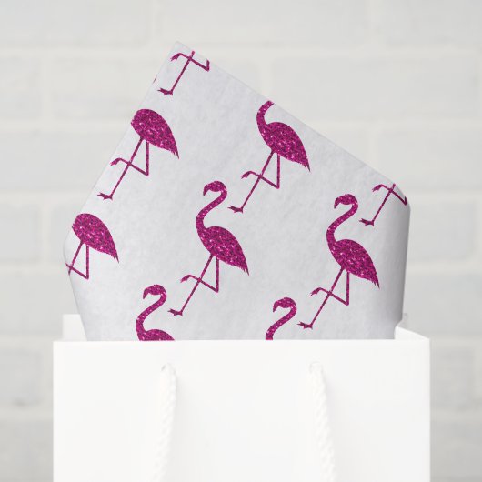 Funkelnd Flamingo Rosa Glitzer-Muster weiß Seidenpapier (Geschenktüte)