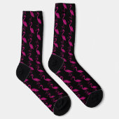 Funkelnd Flamingo Rosa Glitzer Schwarz Socken (Rechts)