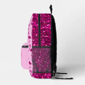 Funkelnd Flamingo Rosa Glitzern Individuelle Name Bedruckter Rucksack (Rechts)