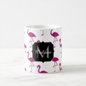 Funkelnd Flamingo Rosa Glitzern Monogramm Kaffeetasse (Mittel)