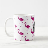 Funkelnd Flamingo Rosa Glitzern Monogramm Kaffeetasse (Links)