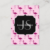 Funkelnd Flamingo Rosa Glitzern Monogramm Visitenkarte (Rückseite)