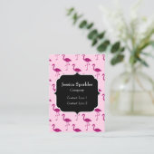 Funkelnd Flamingo Rosa Glitzern Monogramm Visitenkarte (Stehend Vorderseite)