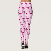 Funkelnd Flamingo Rosa Glitzern Muster Leggings (Rückseite)