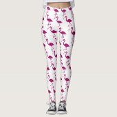 Funkelnd Flamingo Rosa Glitzern weiß Leggings (Vorderseite)