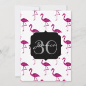 Funkelnd Flamingo-Rosa Muster Monogramm-Einladung Einladung (Vorderseite)