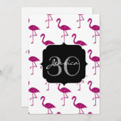 Funkelnd Flamingo-Rosa Muster Monogramm-Einladung Einladung (Vorne/Hinten)