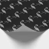Funkelnd Flamingo Silver Glitzer Glitzern Muster Geschenkpapier (Ecke)