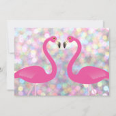 Funkelnd Flamingo Wedding Einladung (Rückseite)
