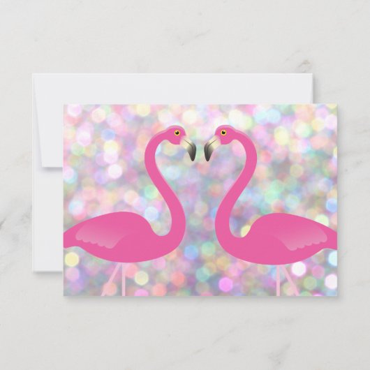 Funkelnd Flamingo Wedding RSVP (Rückseite)