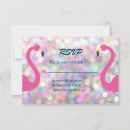 Funkelnd Flamingo Wedding RSVP Karte
