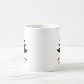 Funkelnd Frohe Weihnachtsbaumgrün Familienname Kaffeetasse (Mittel)