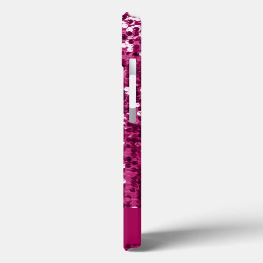 Funkelnd Fuchsia|rosa Sequin/Glitzer Name Case-Mate iPhone Hülle (Rückseite / Links)